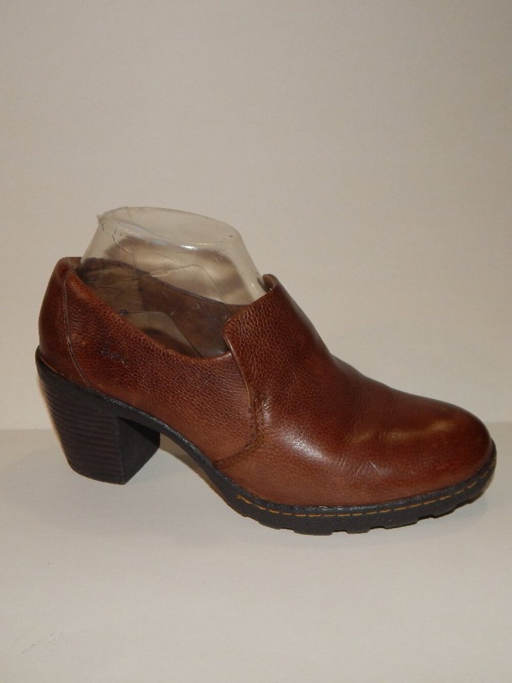BOC Size 7 US 38 EU Brown Leather Mule Slip On Shoe w Rubber Sole C172478